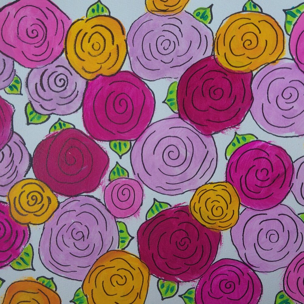Untitled Floral Original Painting By Artist Rachael Potter